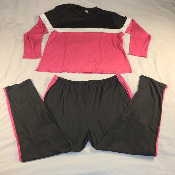 Other - Men's-Women's Pajamas long sleeve shirt and pants 3XL Black & Pink New